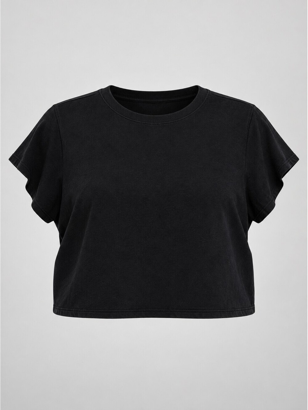 Savage X Fenty Women's 1X Black Cotton Crop T-Shirt Plus Size Rihanna